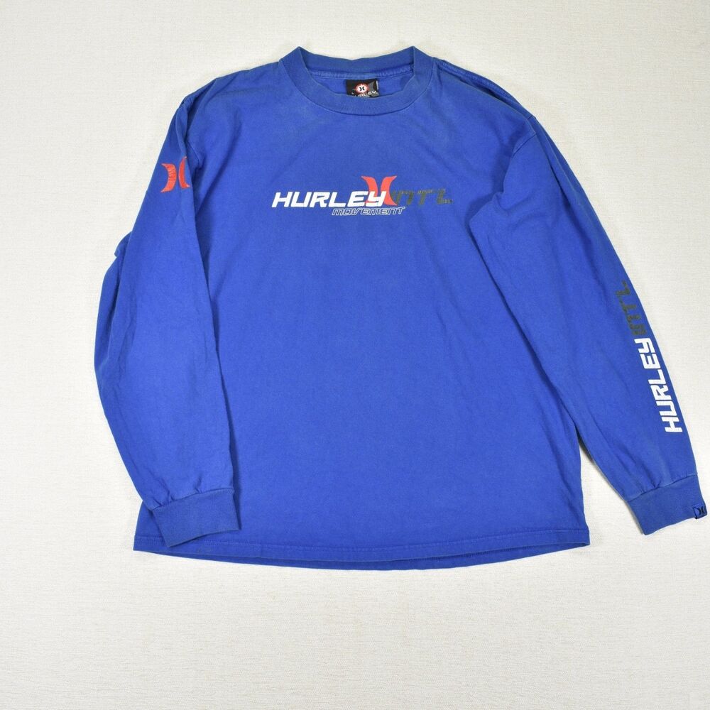 Vintage Hurley Long Sleeve T Shirt Large Made in USA Y2K 90s Surf Skate